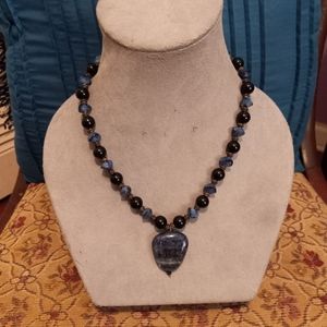 Vintage Blue and Black Lapis Necklace